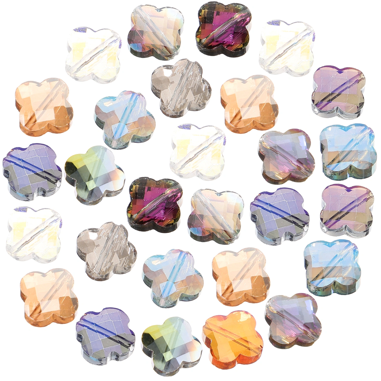 30Pcs Glass Clovers Charms Mini Beads Bracelet Making Beads Jewelry DIY Beads Crafts Beads