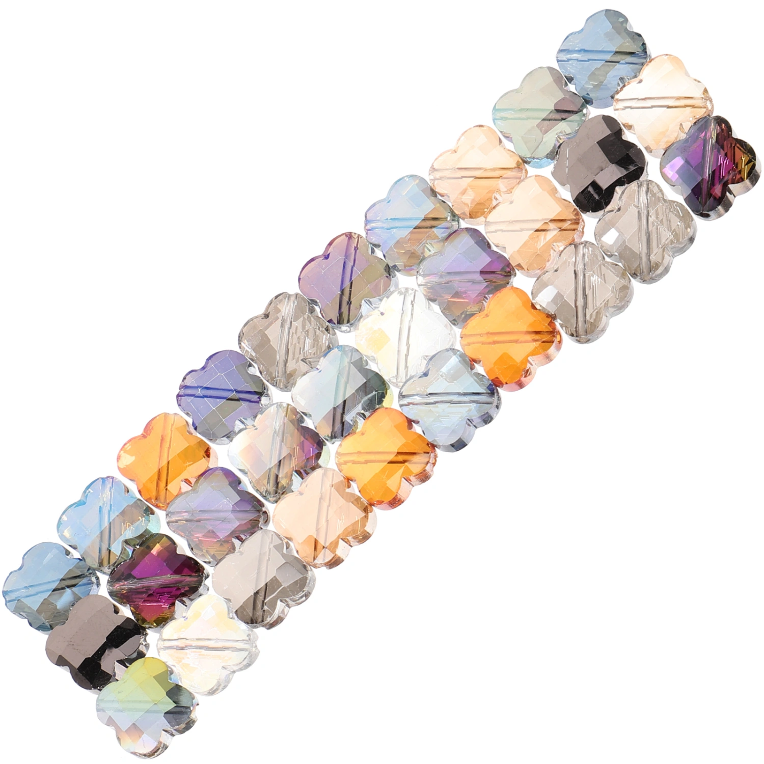 30Pcs Glass Clovers Charms Mini Beads Bracelet Making Beads Jewelry DIY Beads Crafts Beads