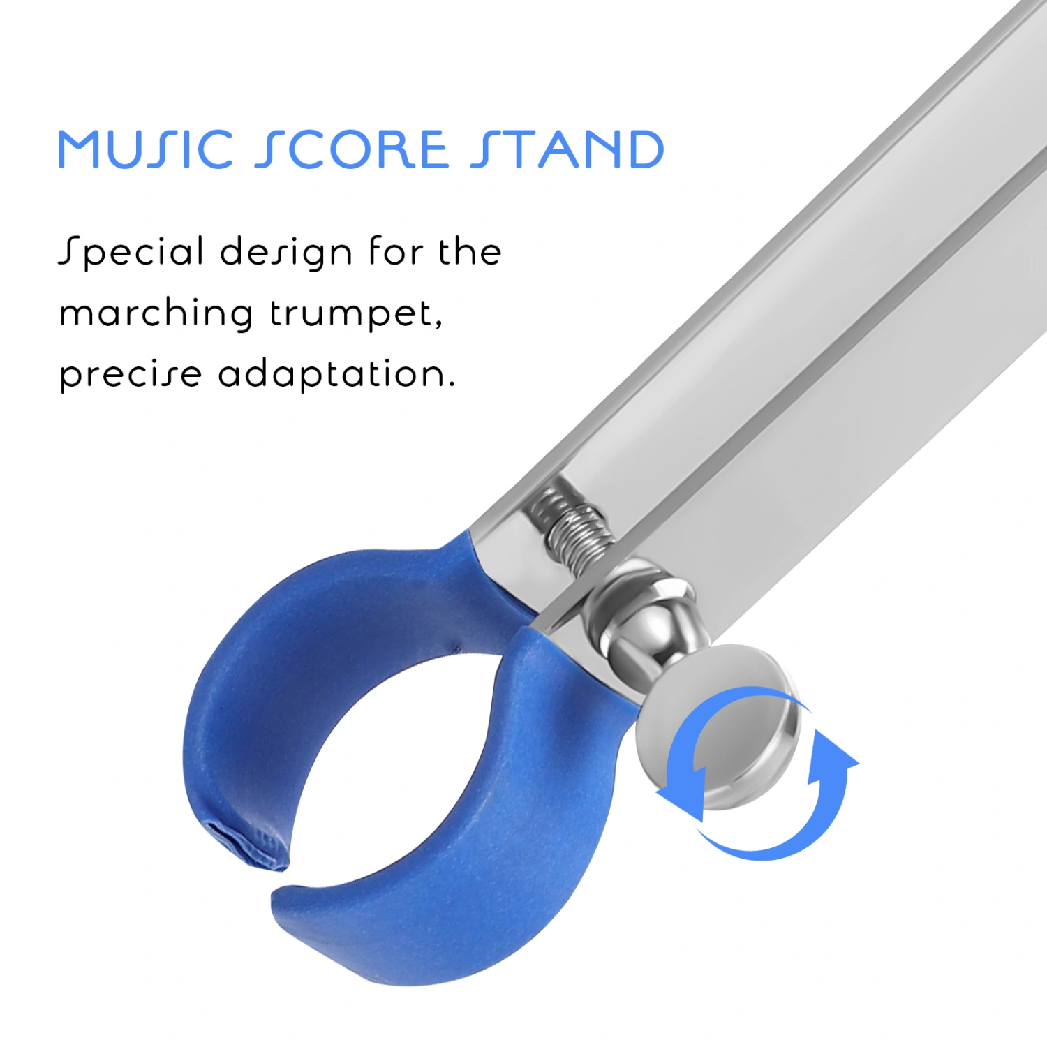 Music Score Stand Metal Marching Music Holder Trumpet Music Book Clamp with 2 Small Cleaning Brushes