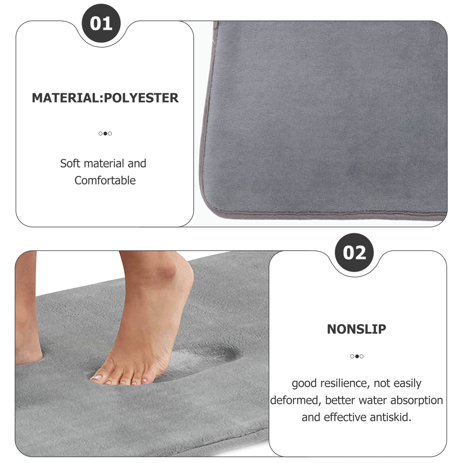 Bathroom Rug Soft Nonslip Bath Mat Absorbent Bath Rugs Bath Carpet Bathroom Floor Mat
