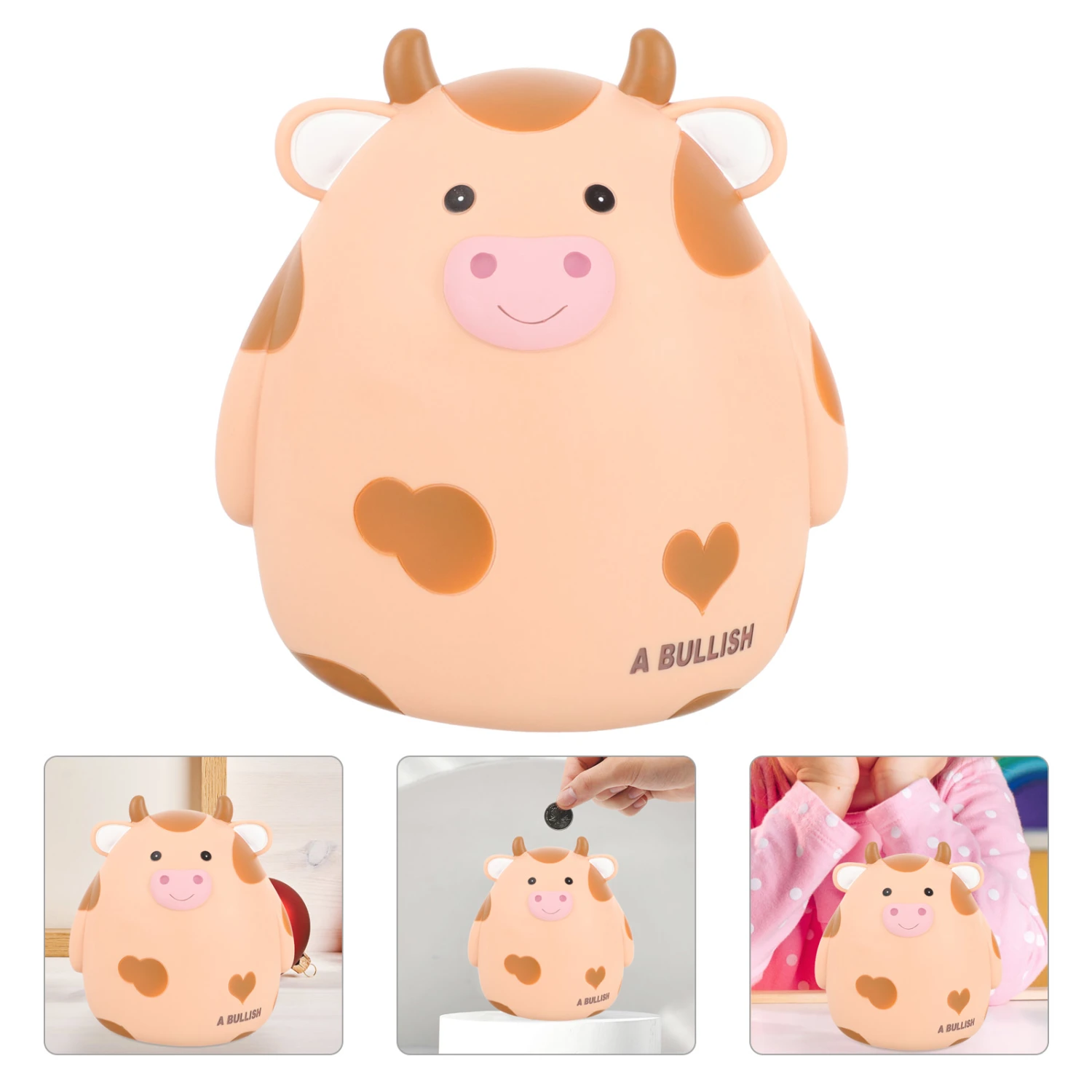 Piggy Bank Compact Money Bank Adorable Cow Shape Portable Money Saving Box
