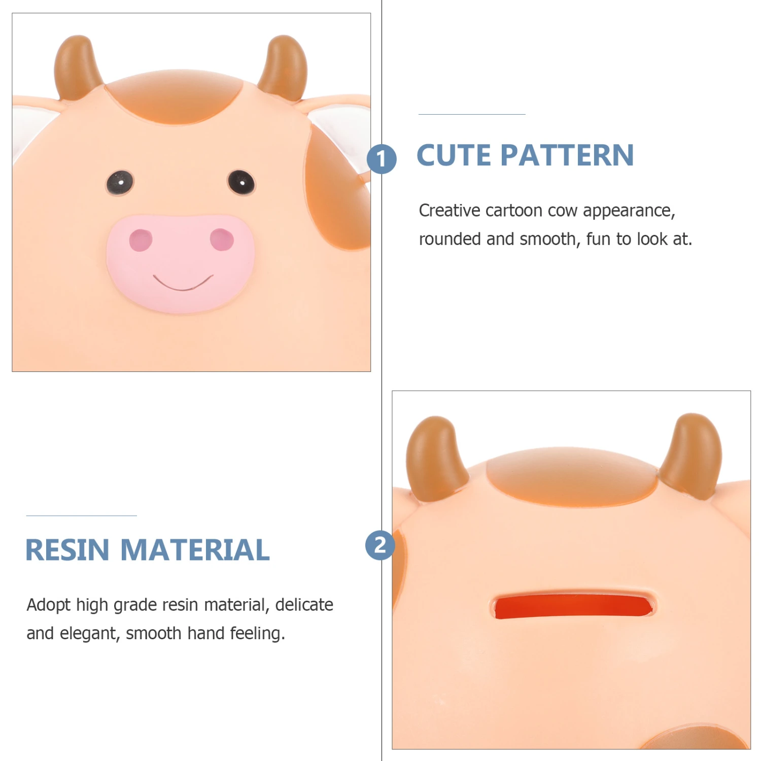 Piggy Bank Compact Money Bank Adorable Cow Shape Portable Money Saving Box