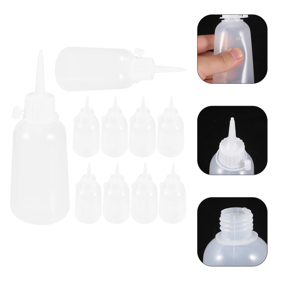 12Pcs Empty Liquid Glue Bottles Needle Tips Bottles Liquid Glue Bottles Small Bottles for Fixing(100ml)