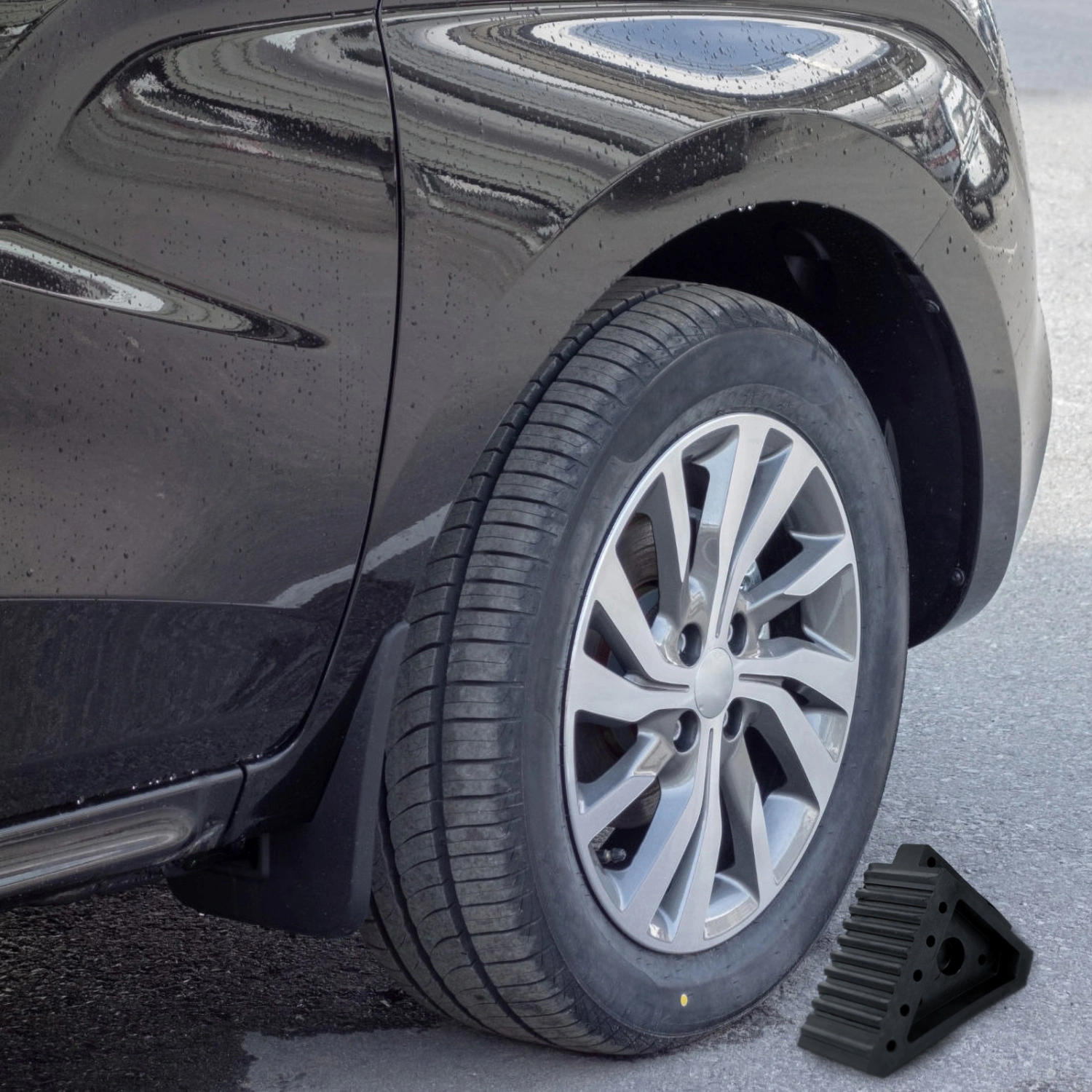 Portable Wheel Chocks Anti-skid Tyre Stopper Wheels Tire Ramp Pad Lasting Rubber Chocks