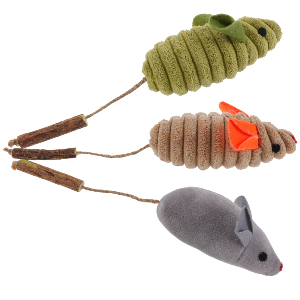 3pcs Cat Mouse Toys Catnip Mice Toys Kitten Cat Chew Toy Pet Cat Toys Supplies