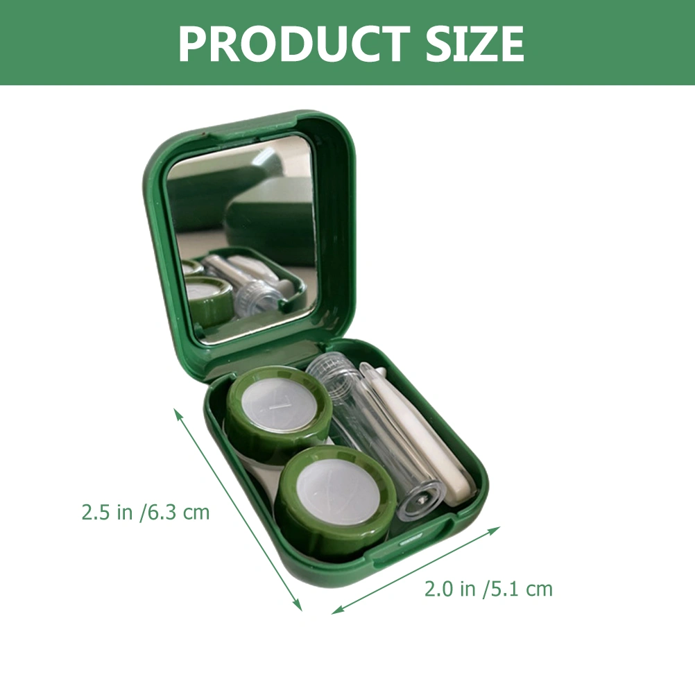 1 Set of Contact-lens Case Contacts Organizer and Tool Colored Contacts Lens Case with Mirror Lens Case