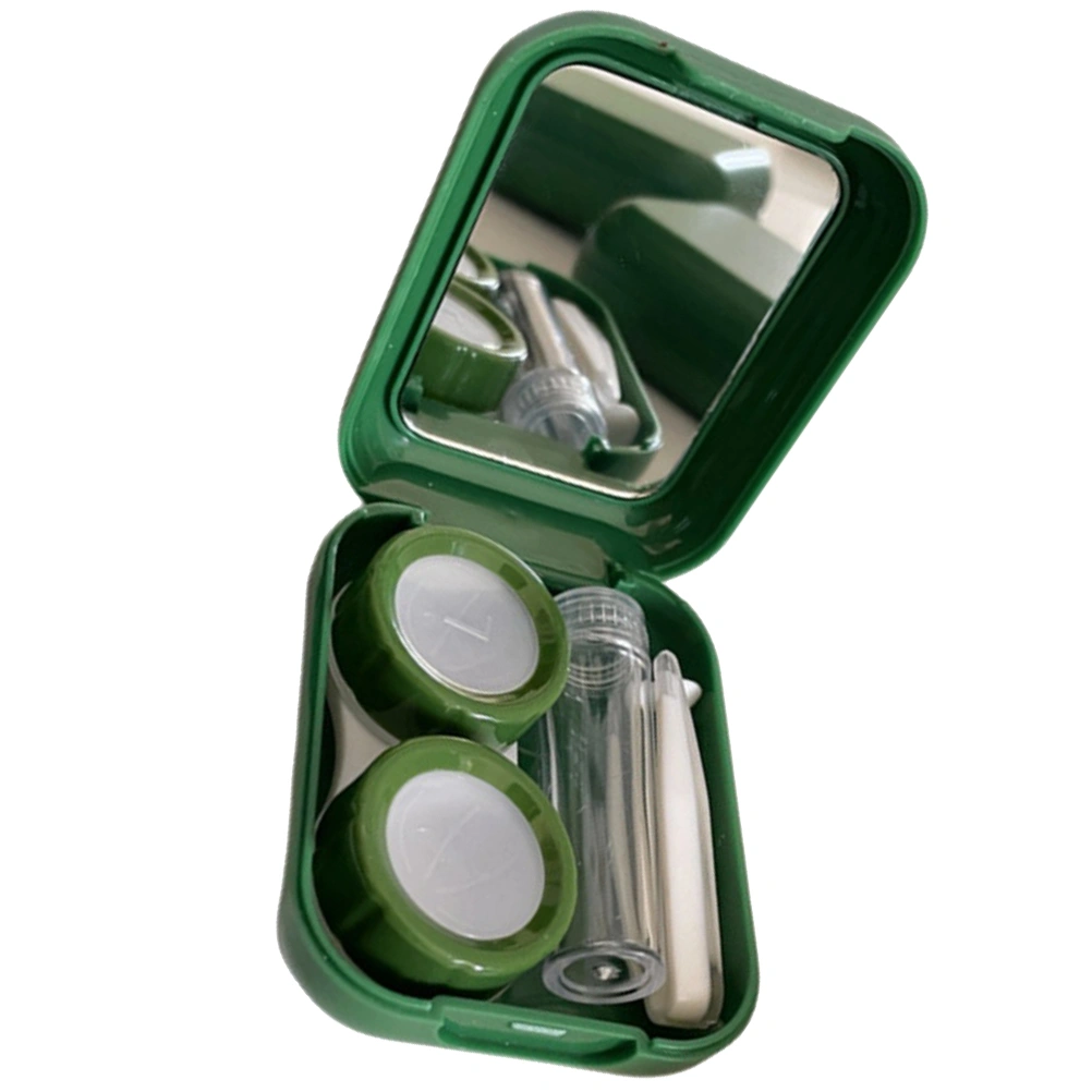 1 Set of Contact-lens Case Contacts Organizer and Tool Colored Contacts Lens Case with Mirror Lens Case