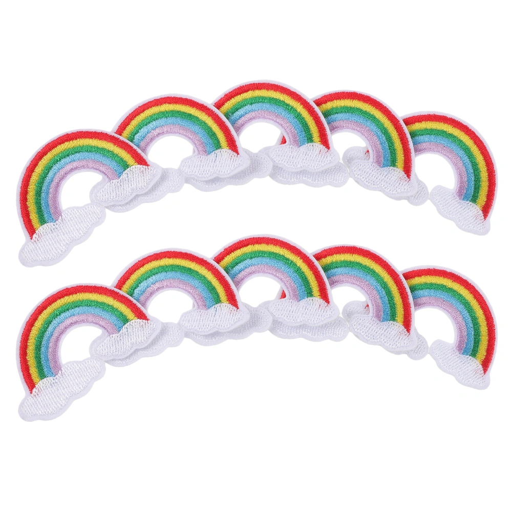 10Pcs Decorative Patches Rainbow Embroidered Iron-on Patch Embroidery Applique For DIY