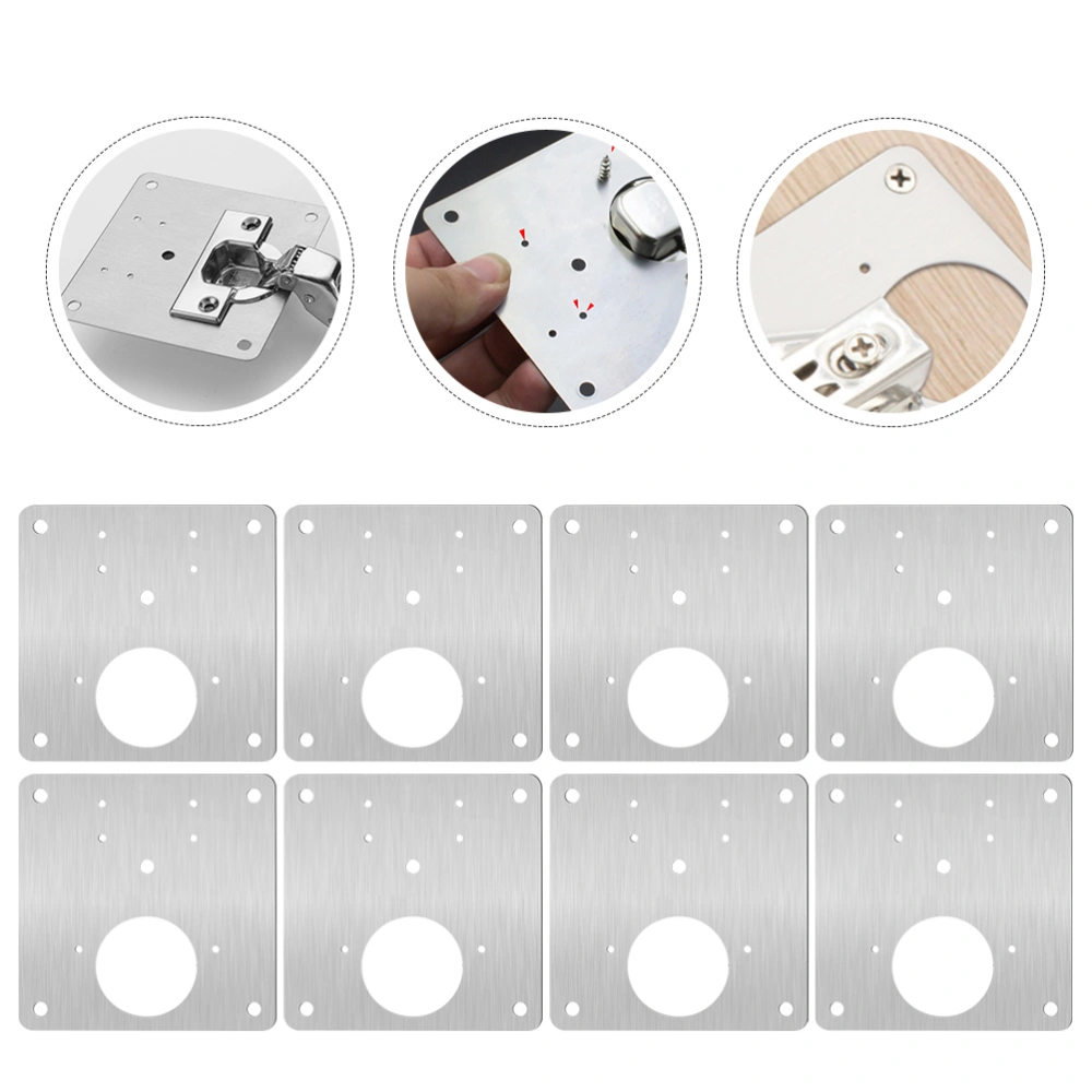 8pcs Hinge Repair Plate Door Hinge Filler Plates Hinge Repair Kit Cabinet Hinge Repair Plate