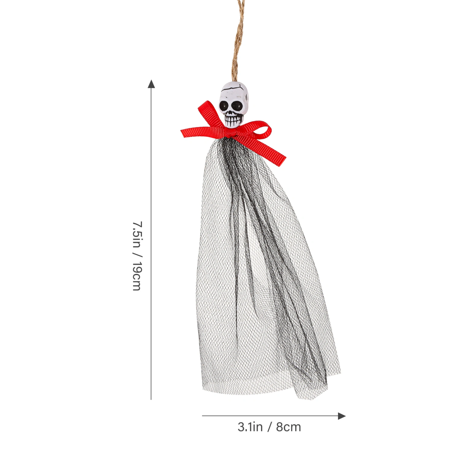 4Pcs Hanging Skull Ornaments for Door Window Wall Hanging Halloween Skeleton Ghosts Decorations