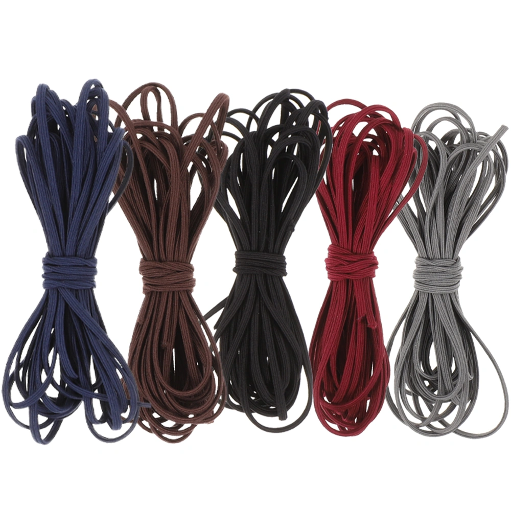 5pcs Elastic Cord Elastic String Stretchy Beading Cord Jewelry Hair Ties Diy Cord 5m