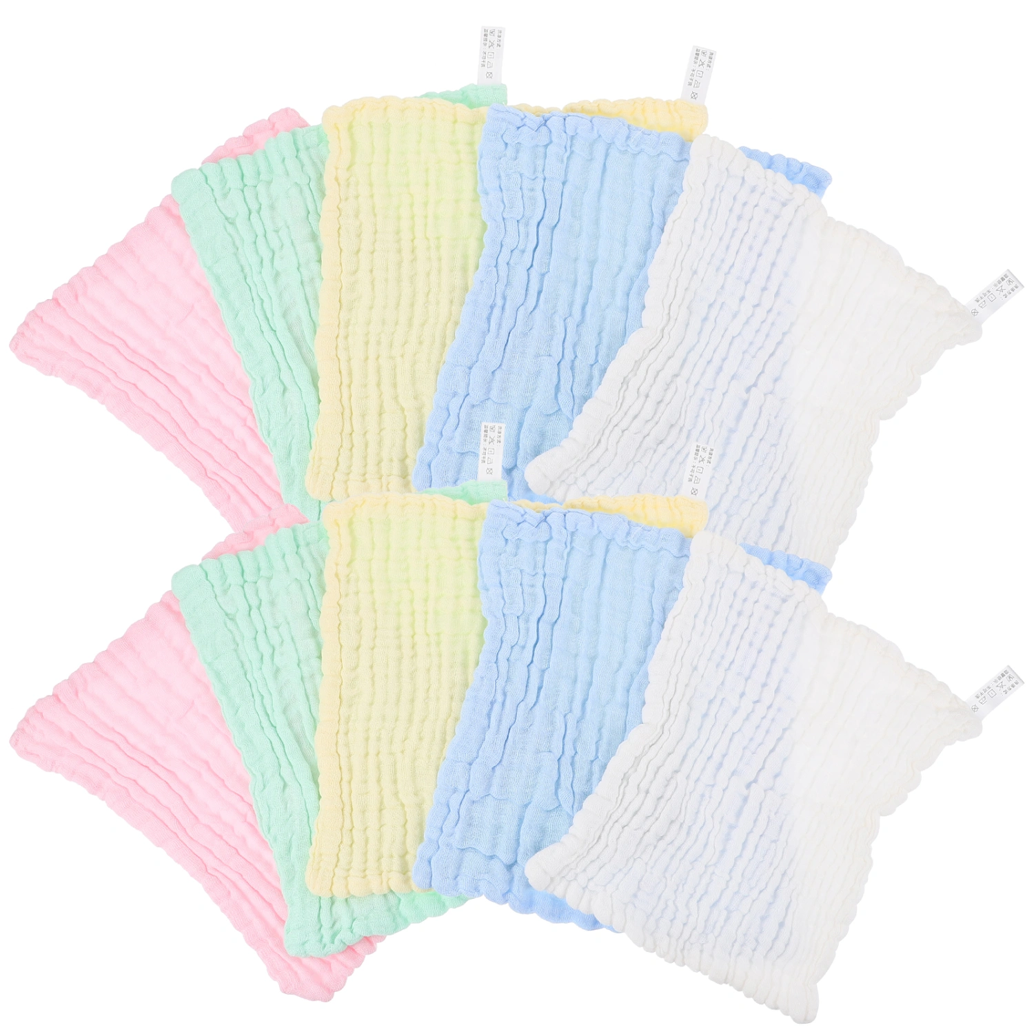 10pcs Washcloths Multicolor Wash Cloths Bathroom Spa Facecloth Super Water Absorbent Towels