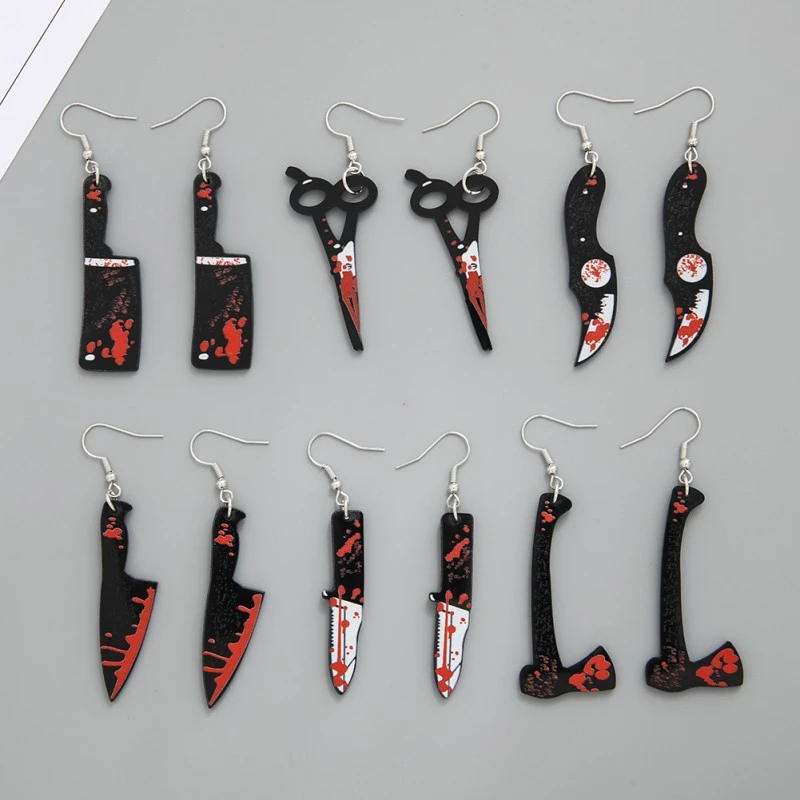 6 Pairs Horror Bloody Earrings Dangle Earrings Drop Earrings Halloween Costume Party Jewelry