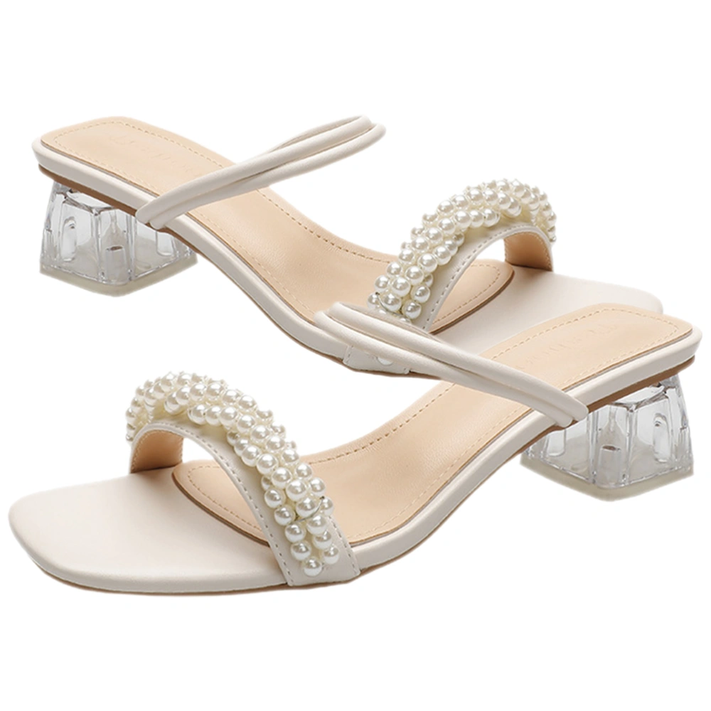 1 Pair Mid-heeled Sandals Women Summer Sandals Summer Footwear Outside Slippers