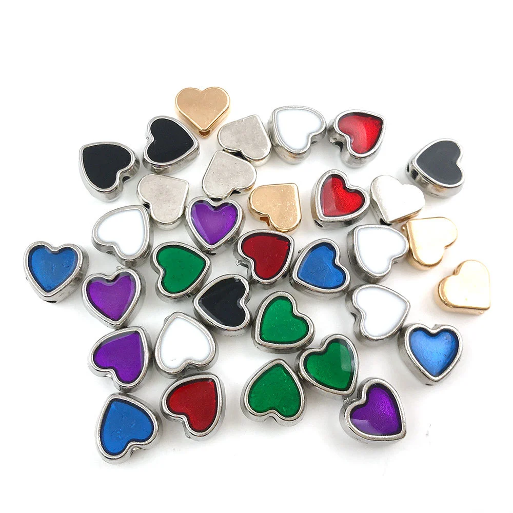 100pcs Bracelet Making Kit Beads Heart Spacer Beads Spacer Beads for Jewelry Making