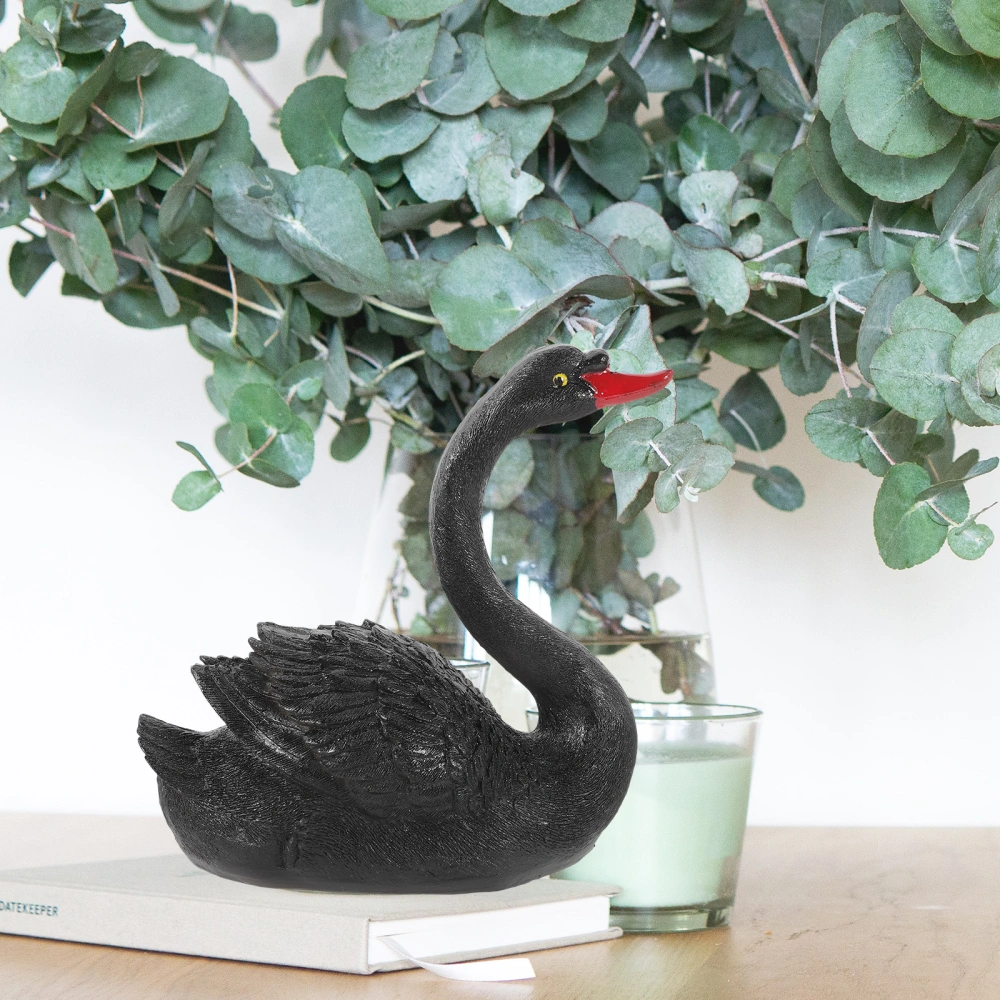 Realistic Swan Figurine Garden Swan Sculpture Resin Pond Sculpture for Decoration