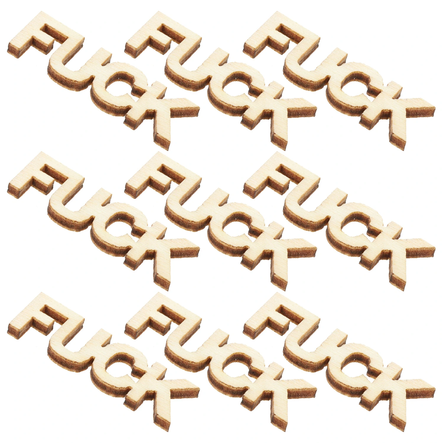 200pcs Wood Fuck Cutouts Fuck Wooden Cutout Letter Piece Fuck Cutout Bulk