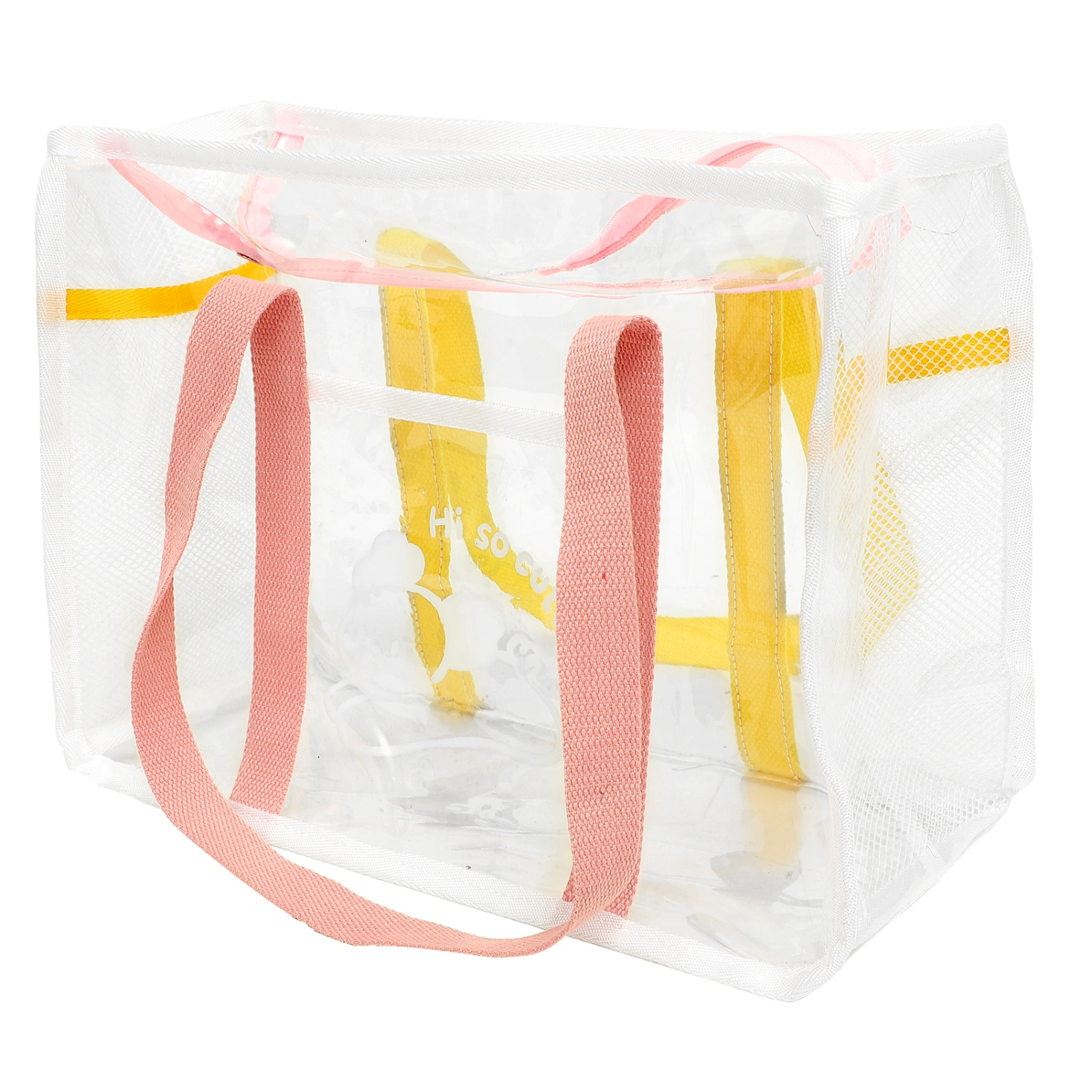Beach Bag Outdoor Tote Bag Beach Transparent Bag Handheld Beach Bag Vacation Tote Beach Handbag