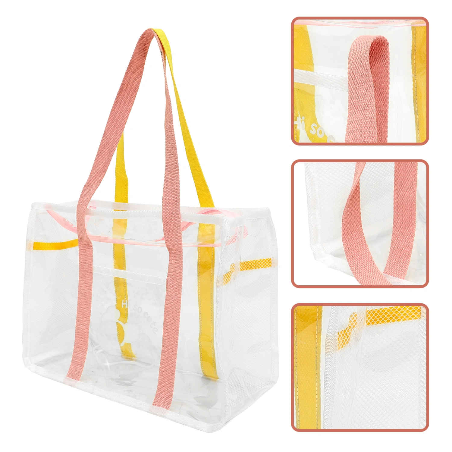 Beach Bag Outdoor Tote Bag Beach Transparent Bag Handheld Beach Bag Vacation Tote Beach Handbag