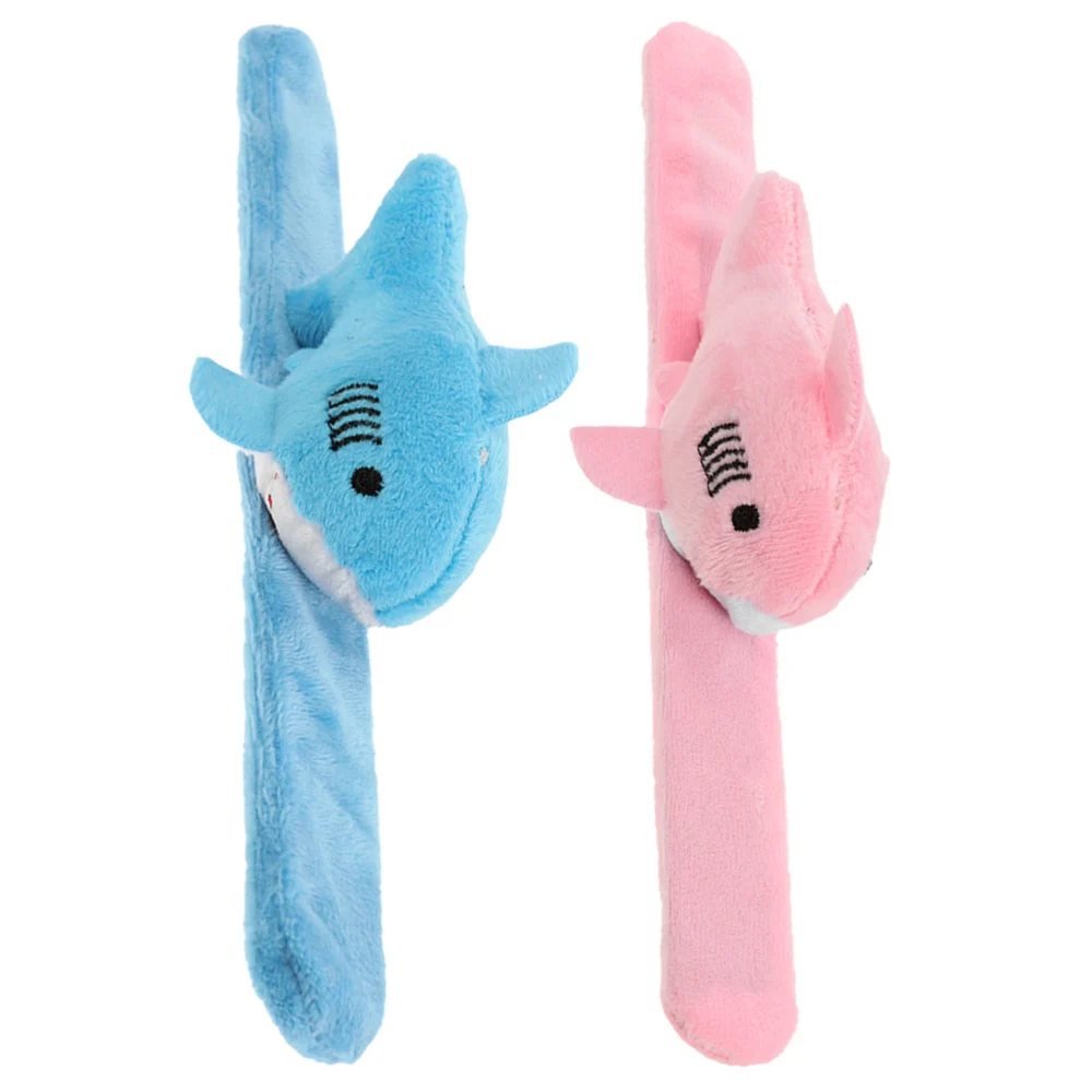 2pcs Plush Shark Slap Bracelets Toys Stuffed Animal Toy School Award Kids Slap Bracelet