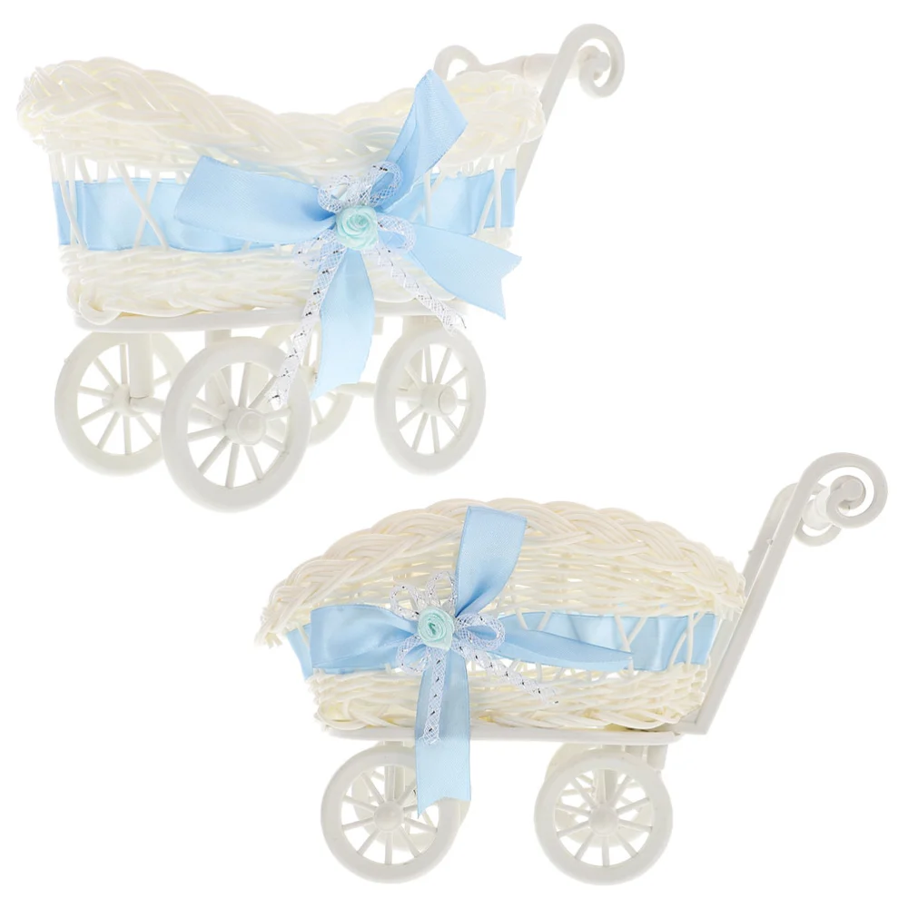 2pcs Cart Design Storage Basket Candy Holder Baby Shower Wedding Party Gift Holder