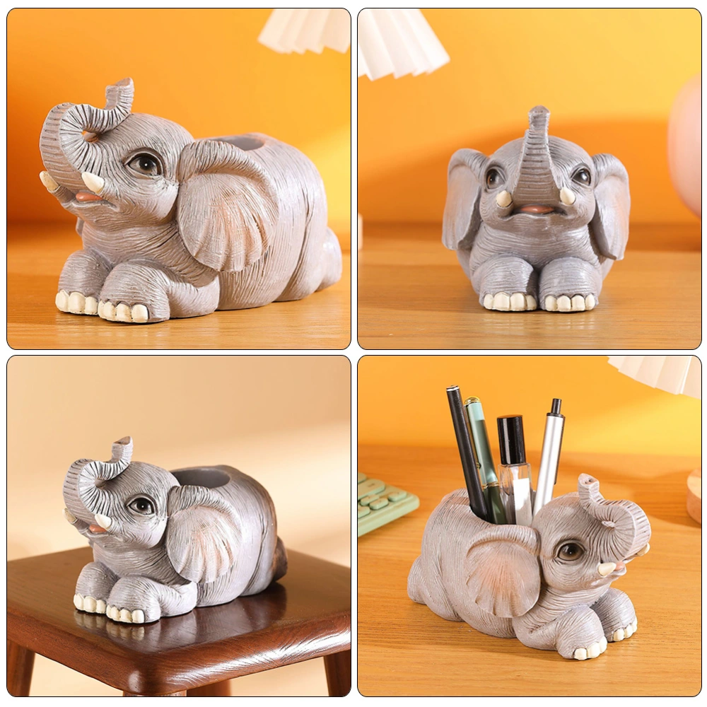 Elephant Decor Home Desk Organizer Elephant Pen Holder Bathroom Toothbrush Holder