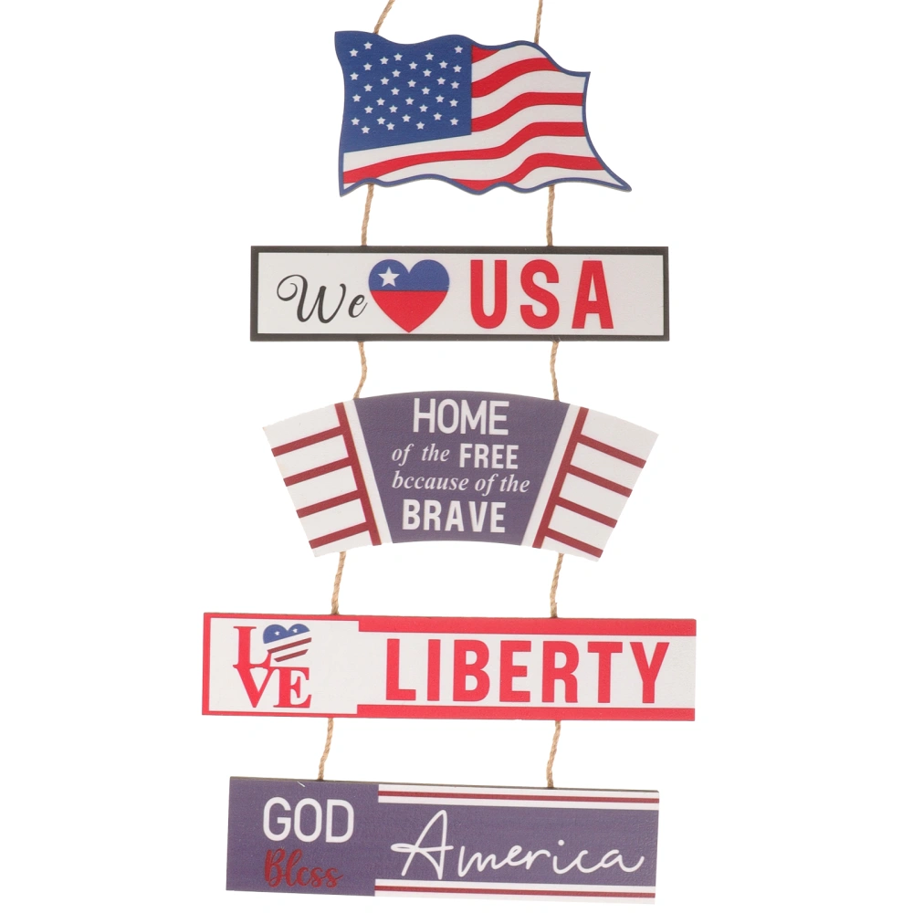 Wooden Hanging Sign Independence Day Hanging Sign Patriotic Hanging Decoration