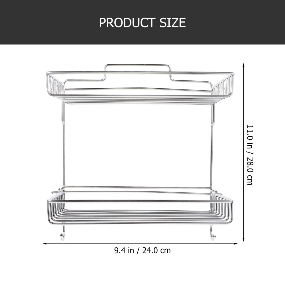 Stainless Steel Folding Wall Mount Storage Rack with Hook Foldable No Hole Adhesive Shower Rack