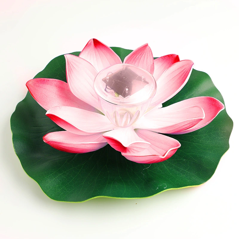 2Pcs Lotus Shape Lights Water Floating Lights Outdoor Pond Landscape Light