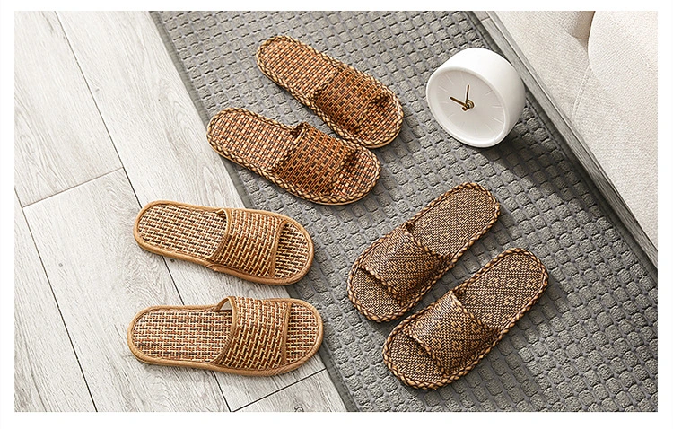 1 Pair Nordic Slippers Rattan Grass Woven Slippers Home Indoor Slippers for Men Women