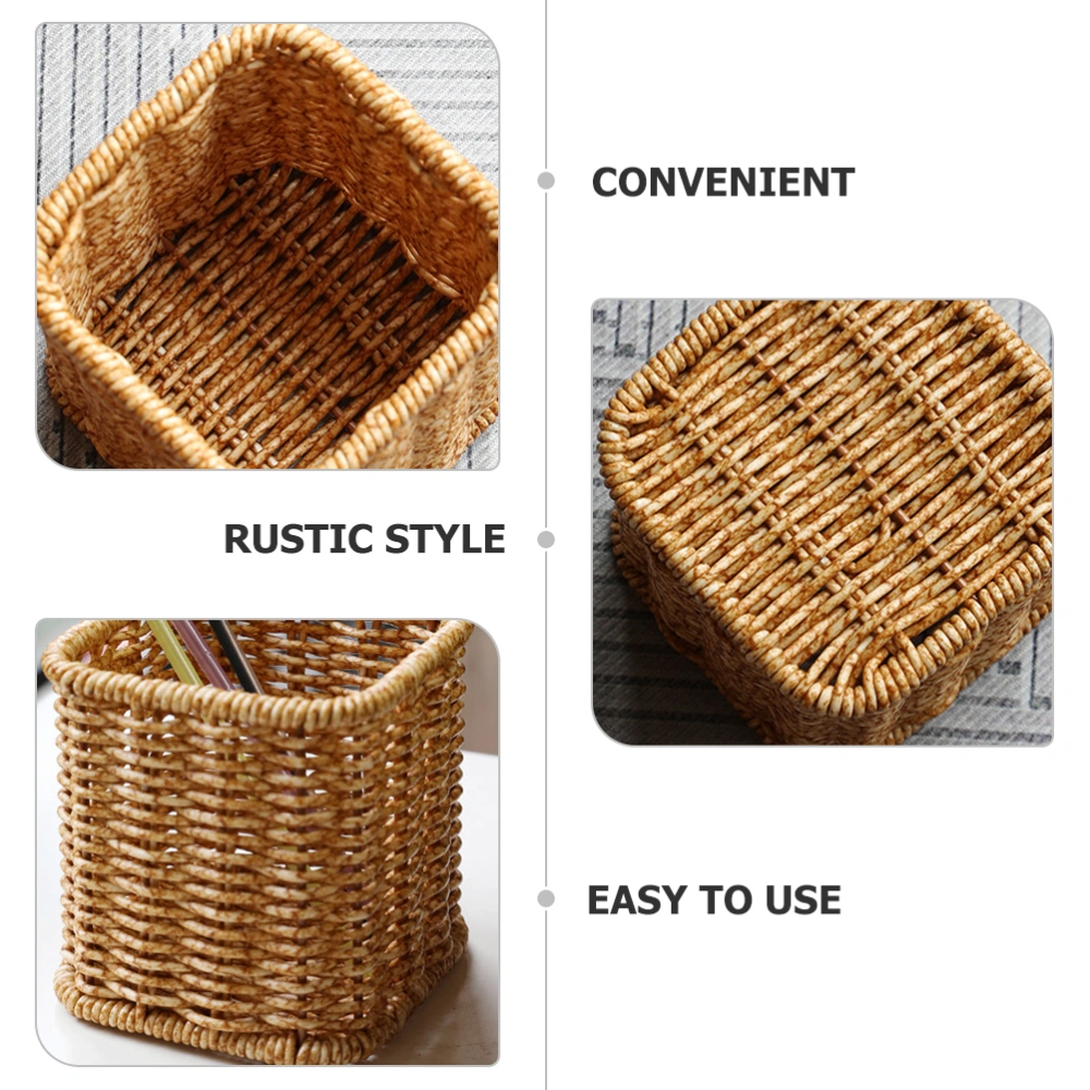 Decorative Pen Storage Bucket Woven Pen Holder Office Desktop Pen Holder Decor