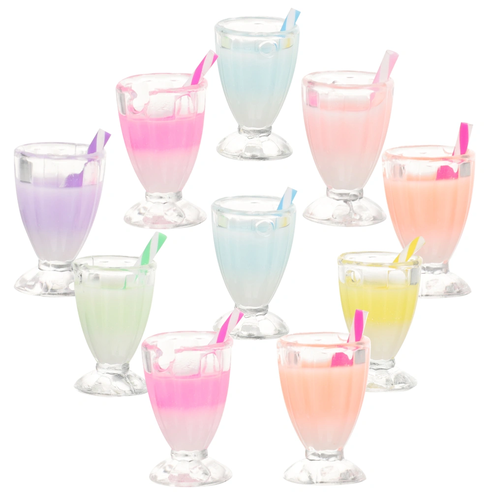 10pcs Mini Resin Drinking Cup Charms Drinking Necklace Earring Charms for DIY Crafts