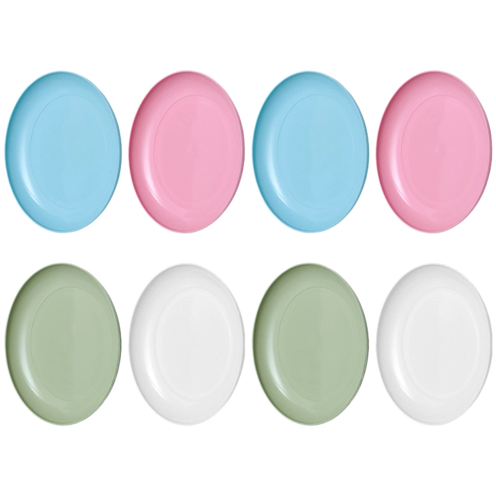 8pcs Plastic Dinner Plates Reusable Plates BBQ Serving Plates Snack Storage Tray