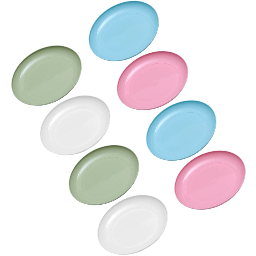 8pcs Plastic Dinner Plates Reusable Plates BBQ Serving Plates Snack Storage Tray