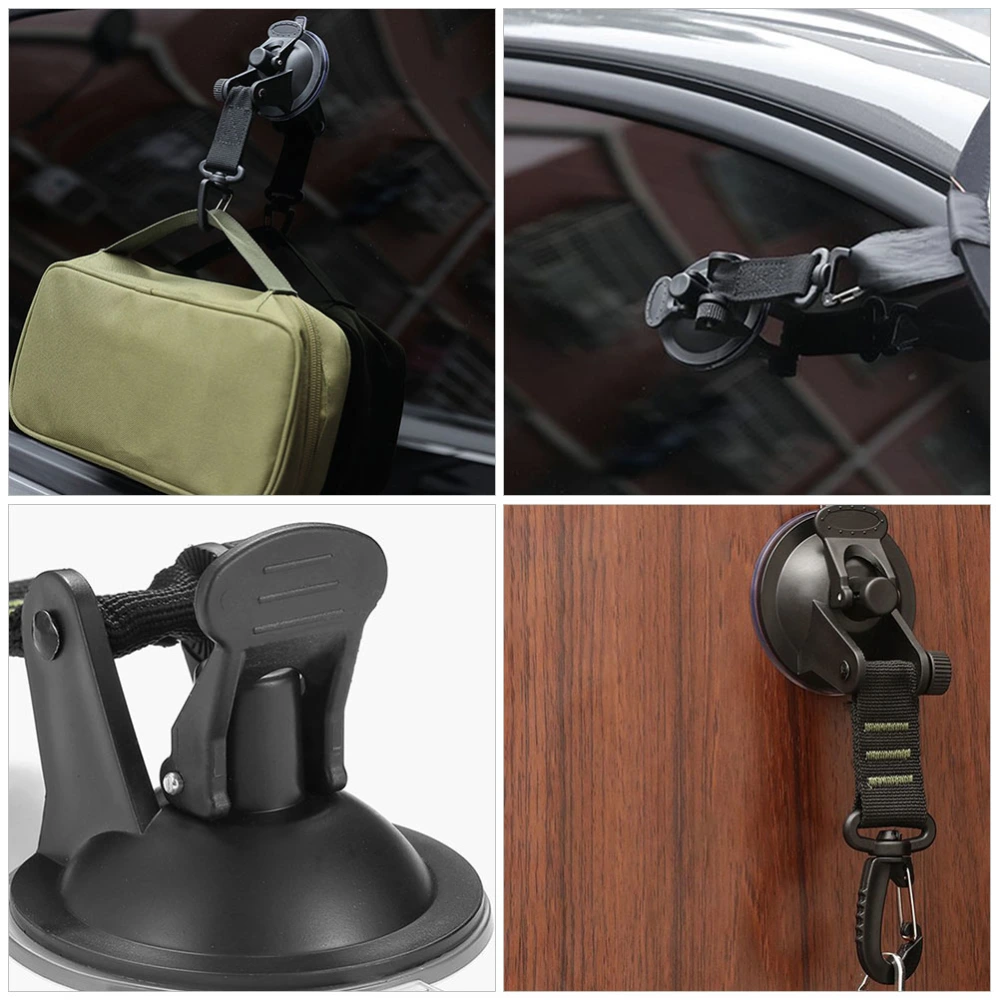 2Pcs Suction Cup Hooks Punch Free Hangers Car Mounted Tent Hooks Outdoor Travel Camping Hooks