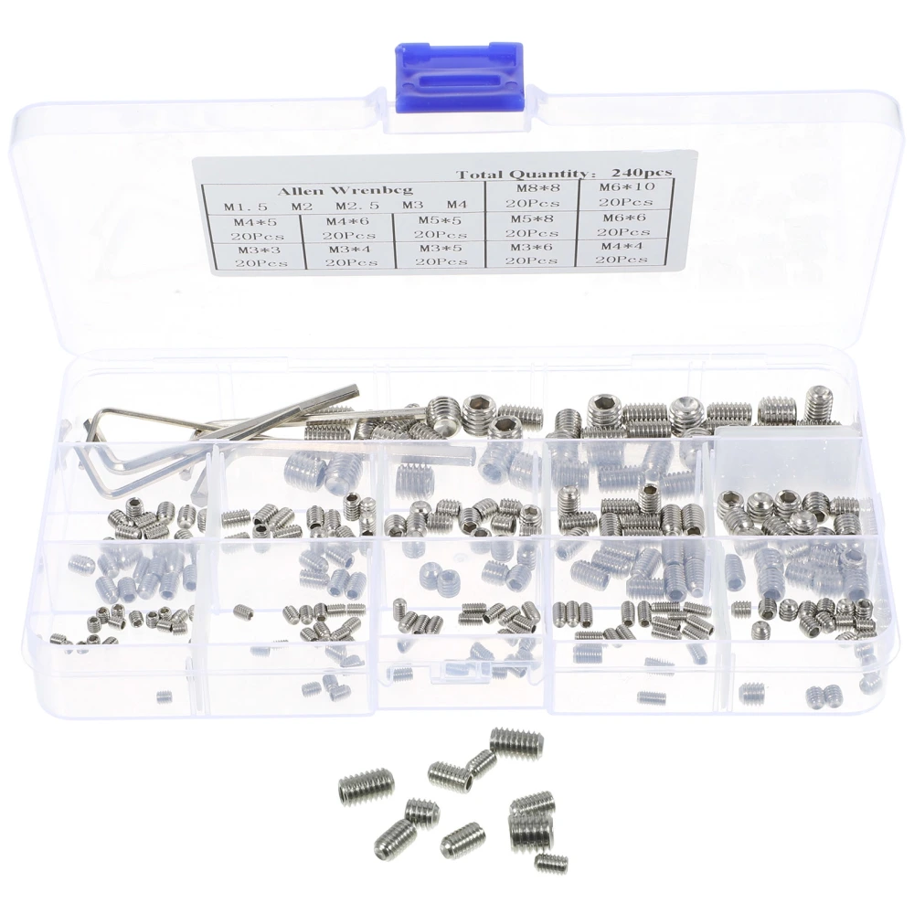 1 Set Set Screw Assortment Hex Screw Small Screw Stainless Steel Grub Screw