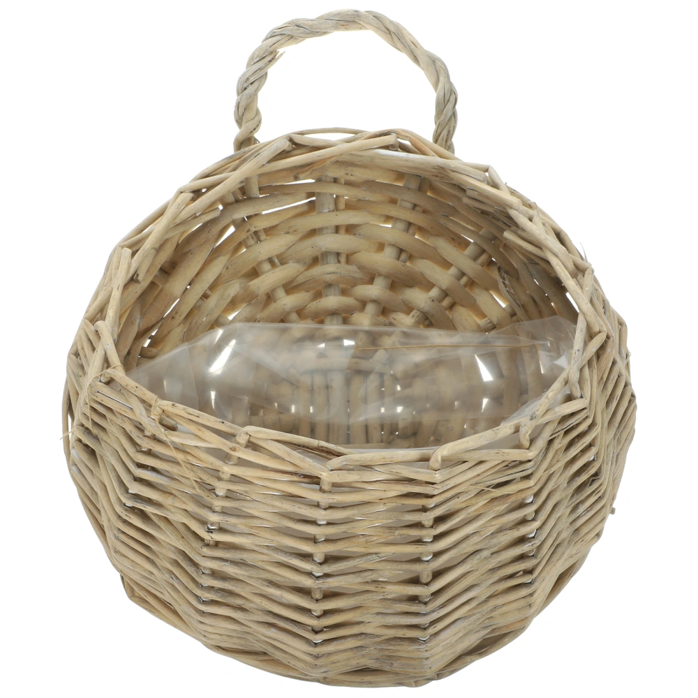 Hanging Wicker Flower Basket Woven Hanging Storage Basket Wall Hanging Plant Basket