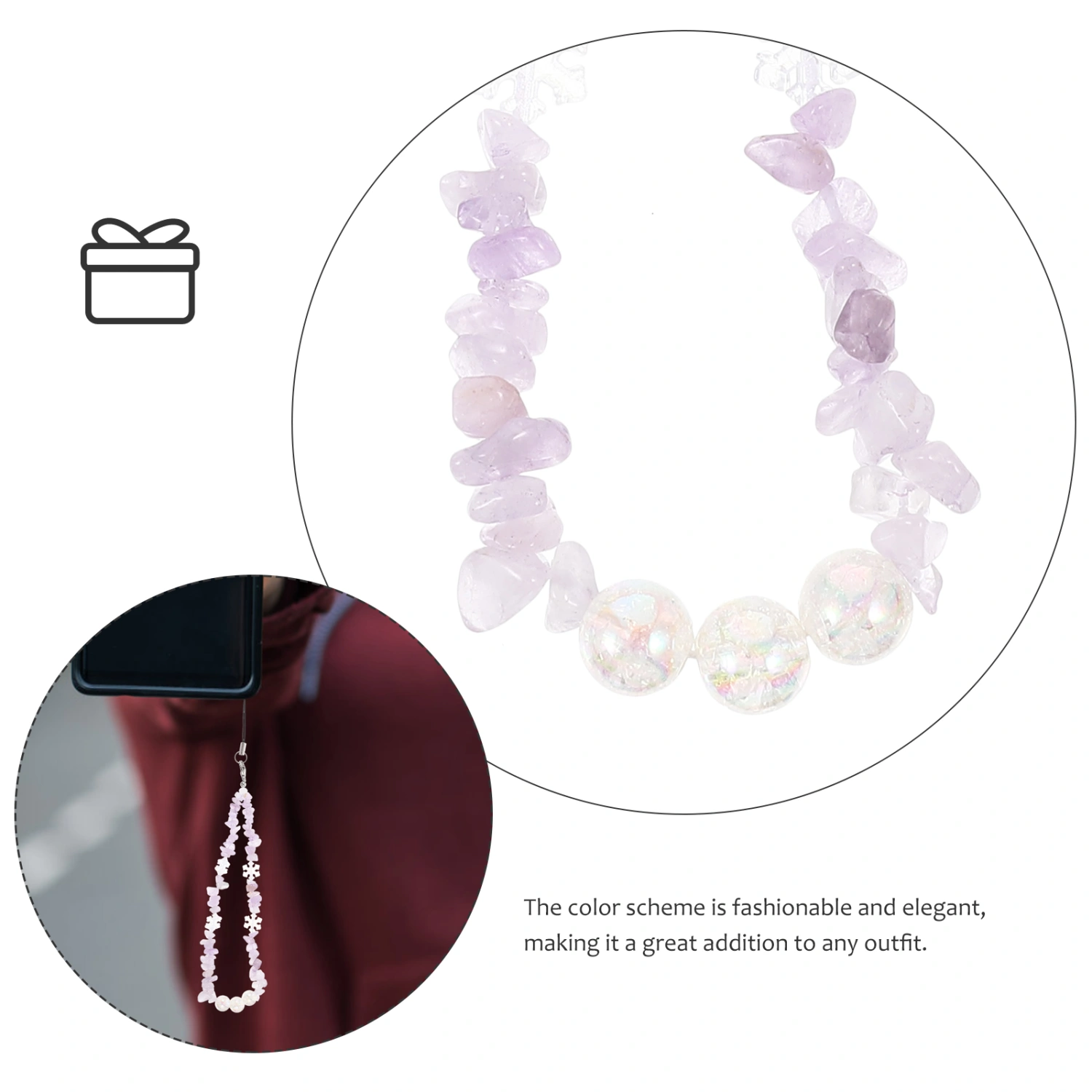 Phone Chain Beaded Phone Chain Aesthetic Crystal Beaded Cellphone Charm Decor