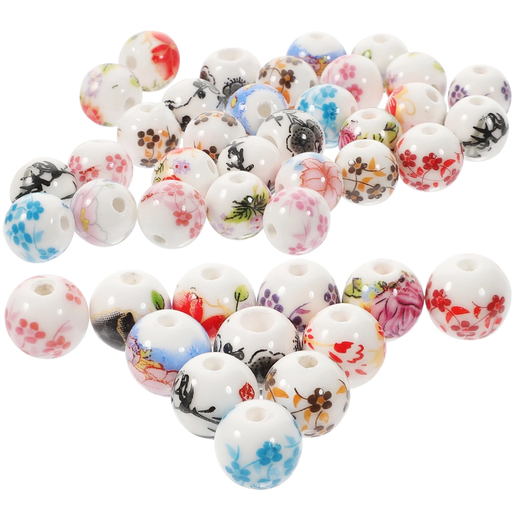 100pcs Ceramic Bead Loose Beads Ceramic Spacer Beads for Diy Jewelry Making