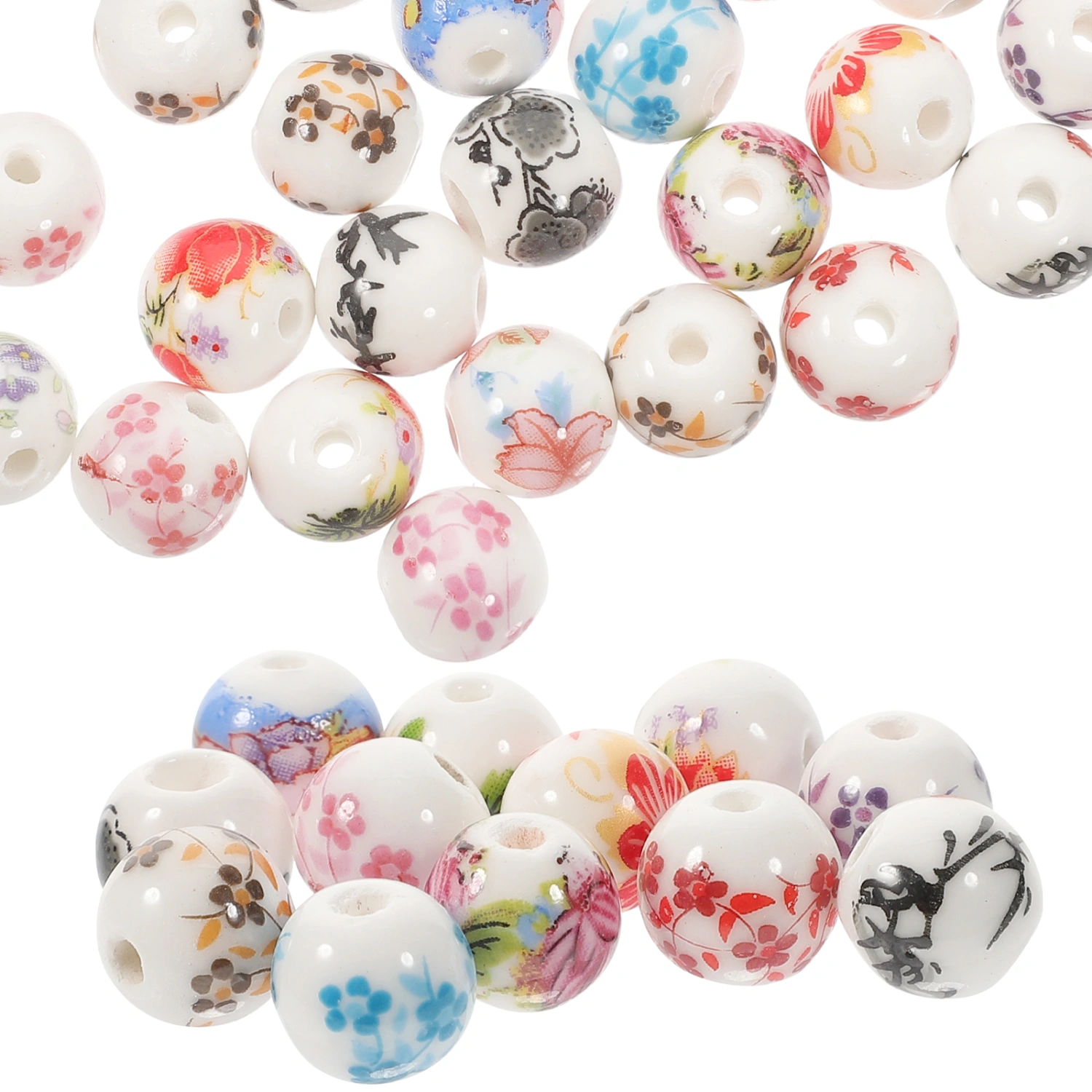 100pcs Ceramic Bead Loose Beads Ceramic Spacer Beads for Diy Jewelry Making