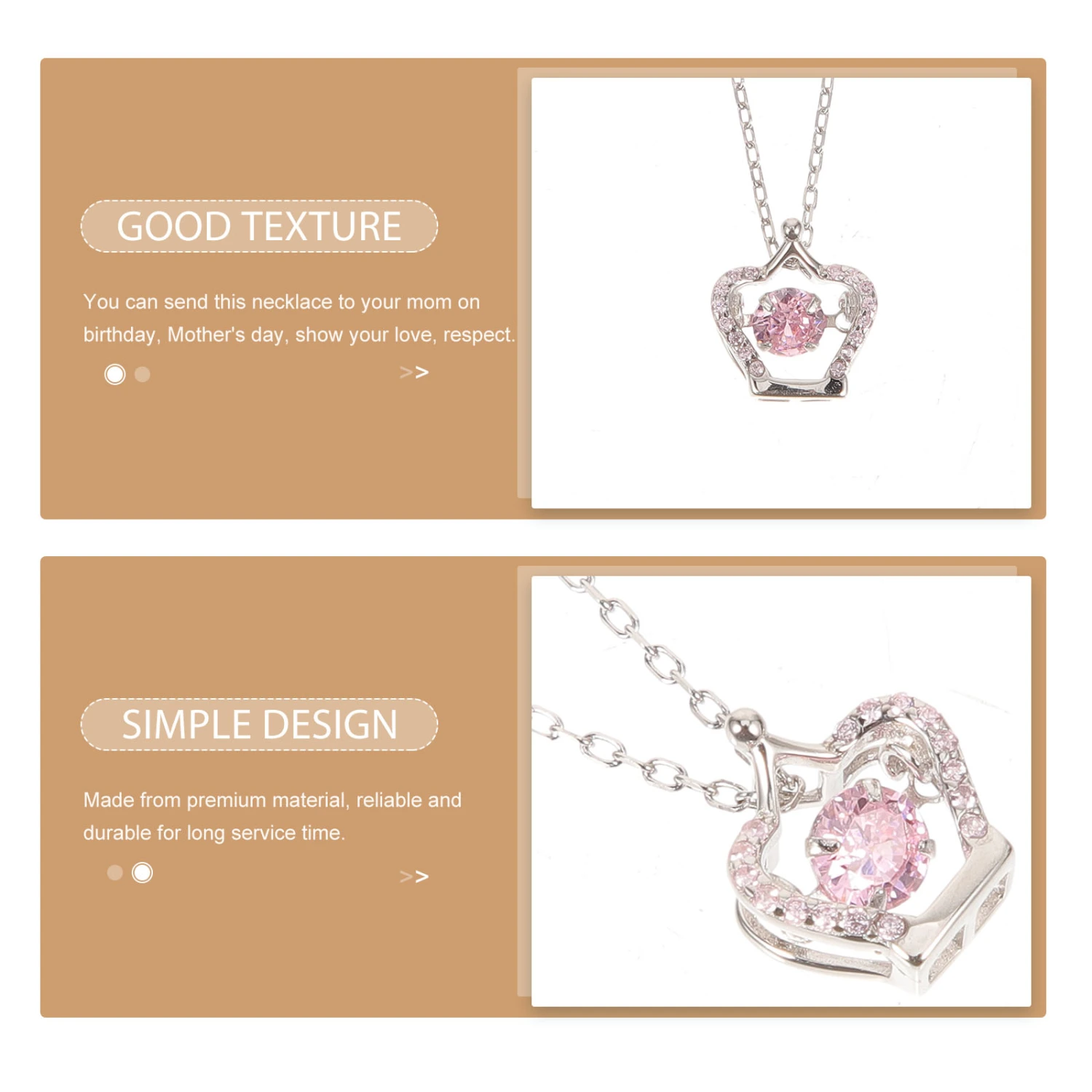 Women Crown Heart Pendant Necklace Decorative Necklace Fashion Necklace Jewelry for Girls