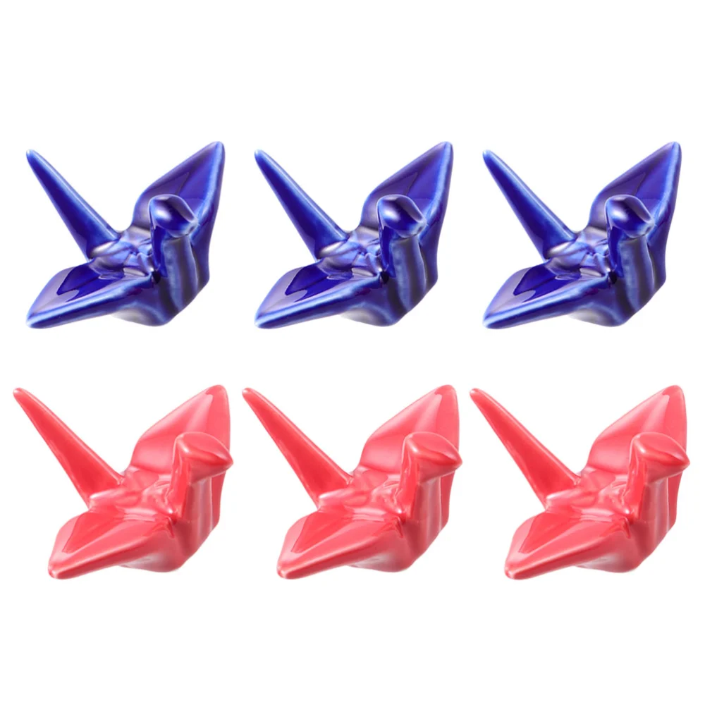 6Pcs Daily Use Chopstick Holders Paper Cranes Shaped Fork Rests Lovely Spoon Rests Chopstick Accessory