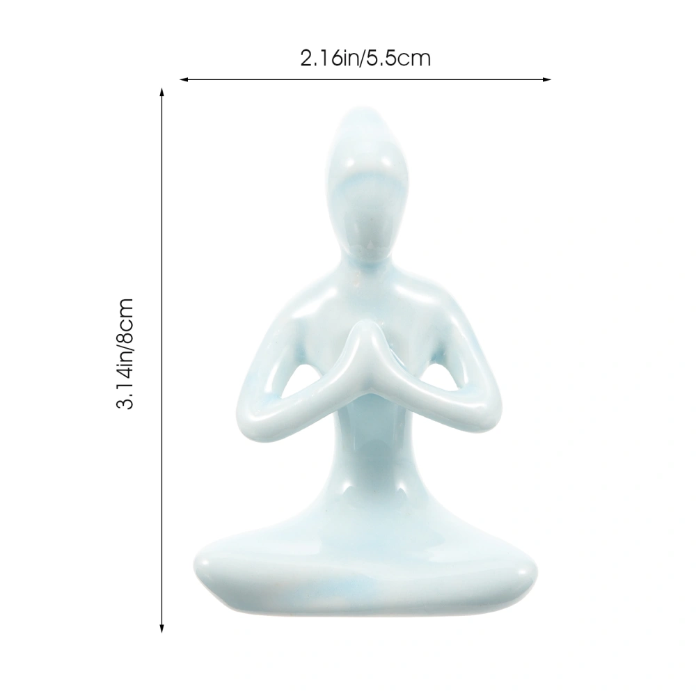 Yoga Statue Ceramic Yoga Pose Sculpture Zen Figurine Yoga Ornament for Bedroom Yoga Room