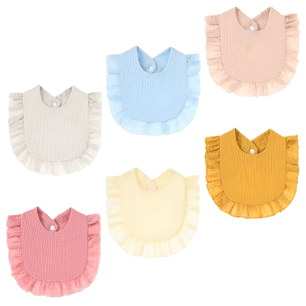 6 pcs Baby Teething Bibs Baby Drool Bibs Baby Feeding Cotton Bibs Toddler Soft Bibs