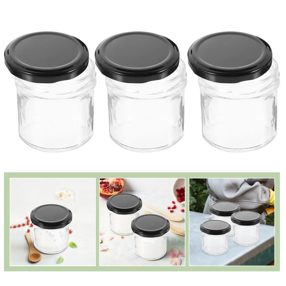 6pcs Glass Storage Bottle Glass Jam Bottle Honey Jar Jam Container Home Supplies