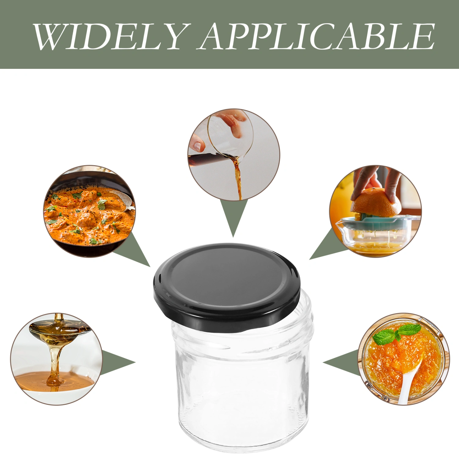 6pcs Glass Storage Bottle Glass Jam Bottle Honey Jar Jam Container Home Supplies