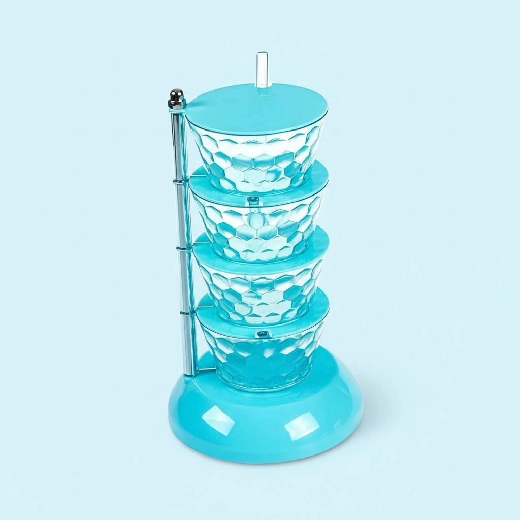 Countertop Rotating Spice Holder Multi-layer Transparent Seasoning Stand Freestanding Spice Rack