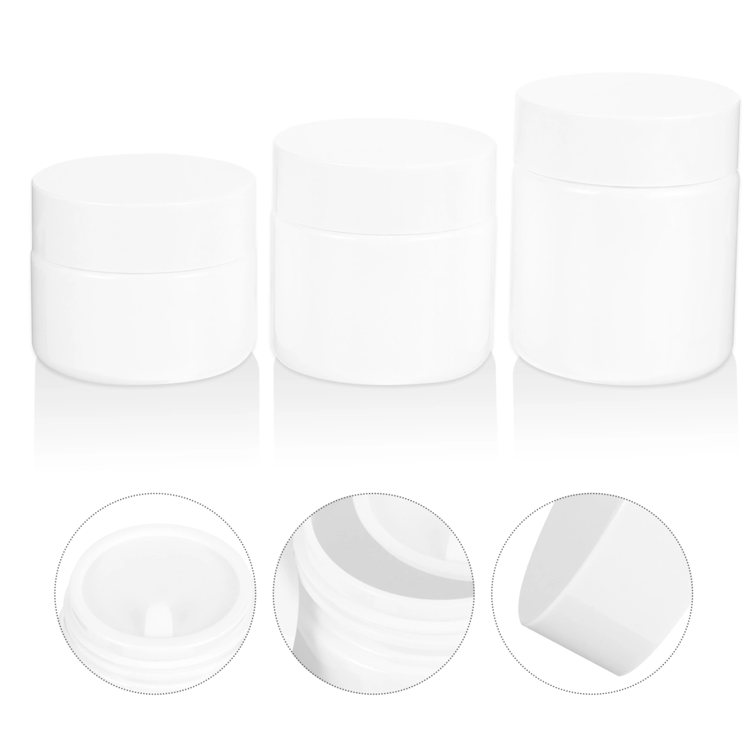 3Pcs Empty Cream Containers Cosmetic Containers Refillable Makeup Containers Plastic Jars with Lids