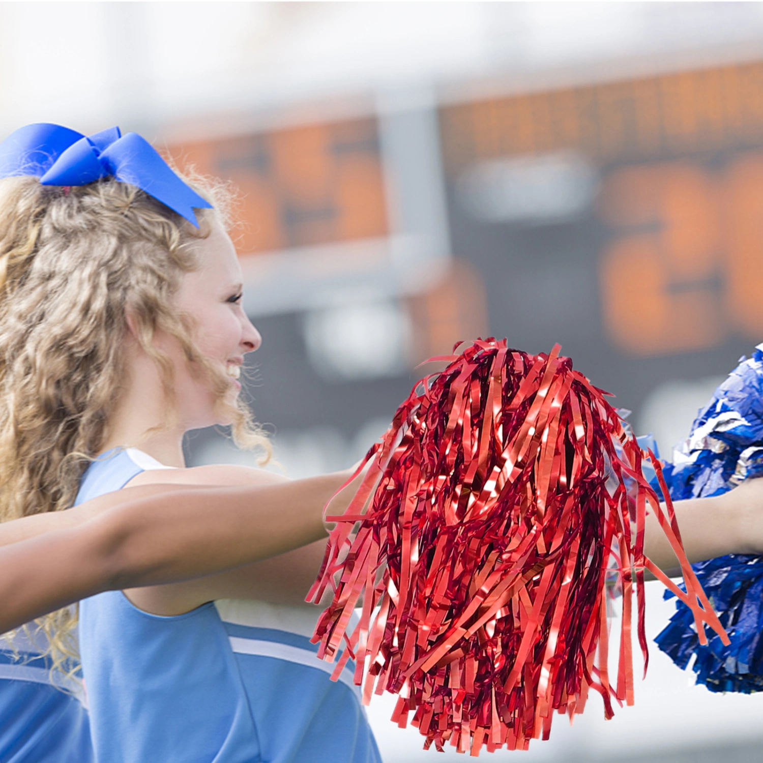 12Pcs Cheering Squad Pompoms Handled Cheering Poms Sports Games Dance Pompoms