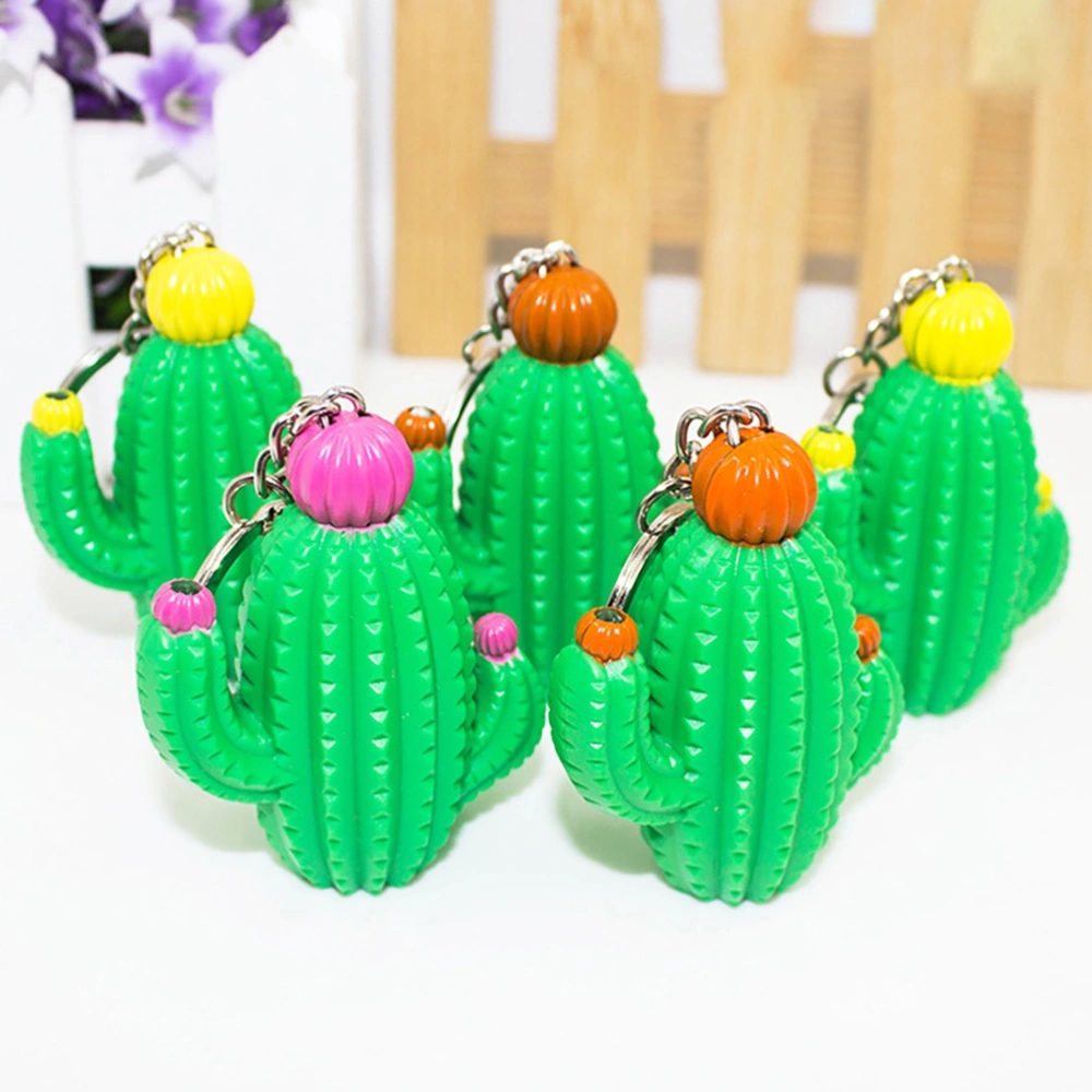 3pcs Cactus Keychains LED Lights Key Chains Bag Hanging Pendants Children Toys